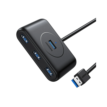 Ugreen محول 4 في 1 USB 3.0 Data Hub + كابل 1M أسود - موزع يو أس بي