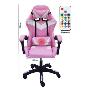 CHATTY Gaming Chair Ergonomic Backres PINK - RGB - كرسي وردي