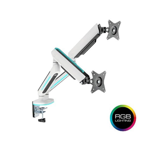 Twisted Minds Dual Premium Monitor Arm With RGB Lighting - White TM-54-C012-W - حامل شاشه