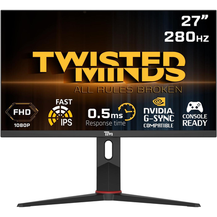 شاشة ألعاب Twisted Minds Supreme Series Flat مقاس 27 بوصة FHD - 280 هرتز 0.5 مللي ثانية سريعة IPS HDMI 2.1 (كمبيوتر شخصي / PS5 / XBOX) - شاشة العاب