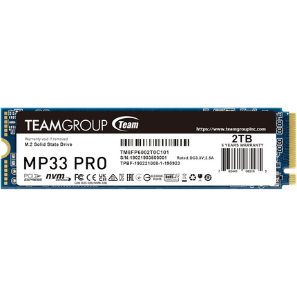 Team Group MP33 PRO M.2 2280 2TB - مساحة التخزين 