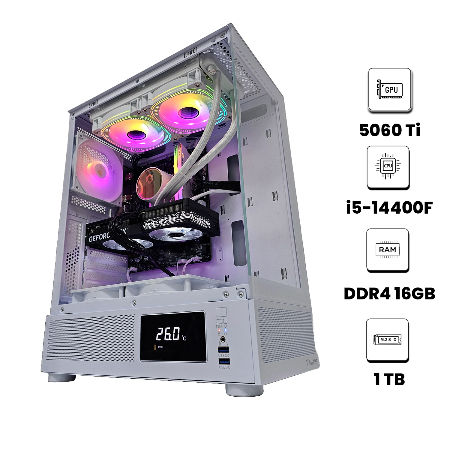 HIGH GAMING PC 172 RTX 5060 Ti 8GB Intel Core™ i5-14400F - بي سي ألعاب ممتاز
