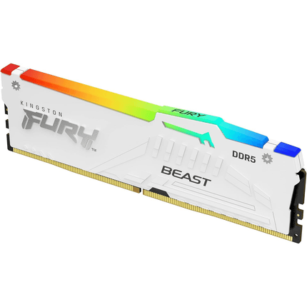 Kingston Fury Beast RGB XMP 16GB (1x16GB) 5600MT/s CL40 DDR5 Desktop Memory White - الذاكره العشوائية