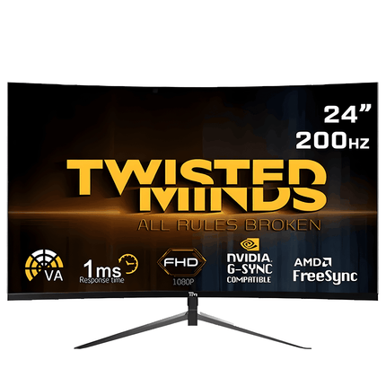 شاشة ألعاب Twisted Minds 23.6 بوصة FHD 200HZ منحنية ,VA - شاشة العاب 