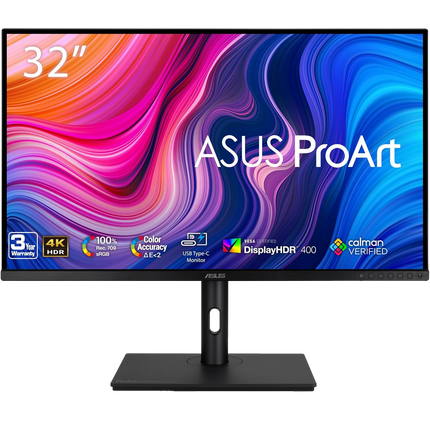 ASUS ProArt Display PA329CV Professional Monitor | 32-inch | IPS | 4K UHD (3840 x 2160) | 100% sRGB | 100% Rec.709 | Color Accuracy ΔE &lt; 2 | USB-C | HDR-400 | Ergonomic Stand - شاشة مصممين محترفين