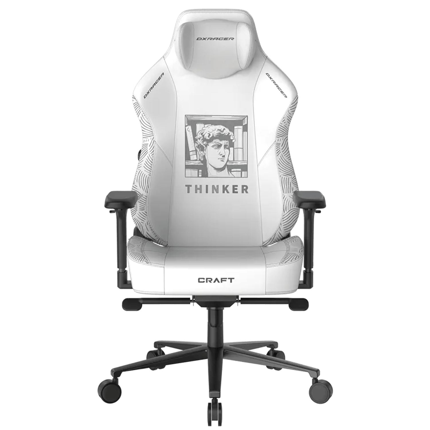 DXRacer Craft Series Thinker Gaming Chair  Size XL, EPU  Upholstery - White  - كرسي قمينق أبيض