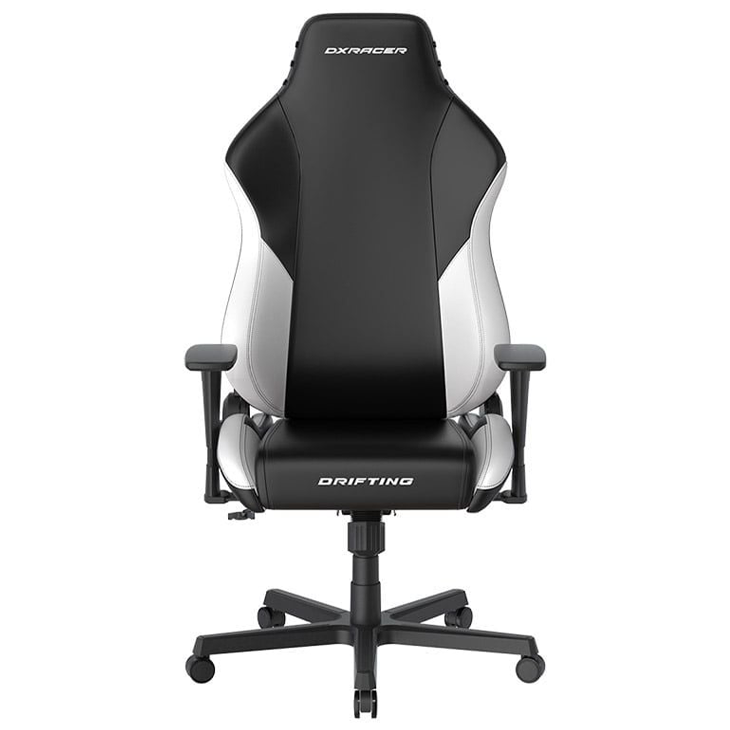 DXRacer Drifting Series Gaming Chair Size L, EPU Upholstery, Black & White - كرسي ابيض و اسود
