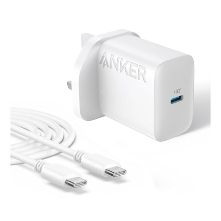 Anker A2348K21 Select High-speed Charger | 20W | USB-C | Charger With USB-C Cable  For iPhone, iPad, iPod And More (5 ft USB-C to USB-C Cable Included) - شاحن مع كيبل