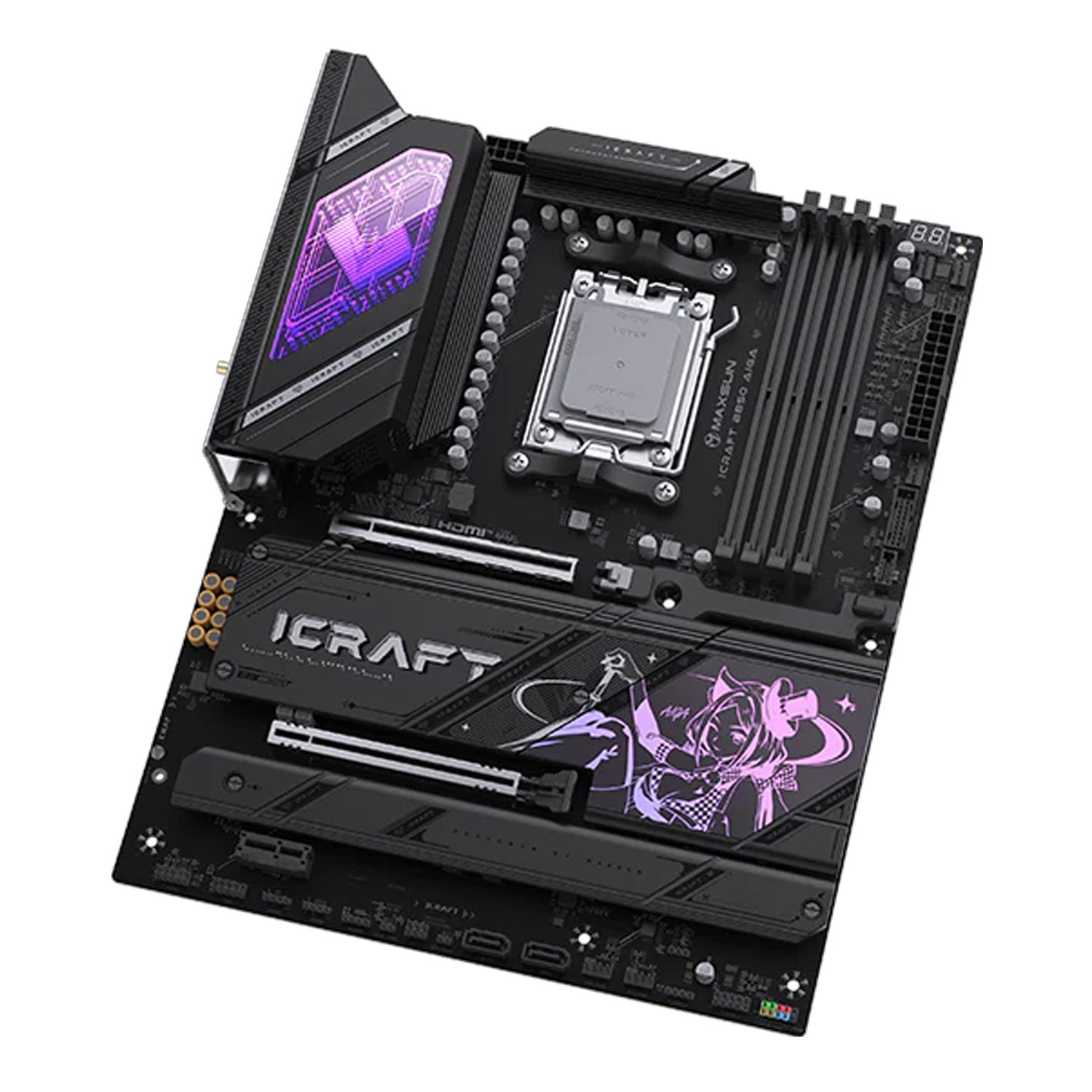 MAXSUN iCraft B850 AIGA WIFI Motherboard ATX, AMD Socket AM5 - اللوحة الأم MAXSUN iCraft B850 AIGA WIFI Motherboard ATX, AMD Socket AM5 - اللوحة الأم