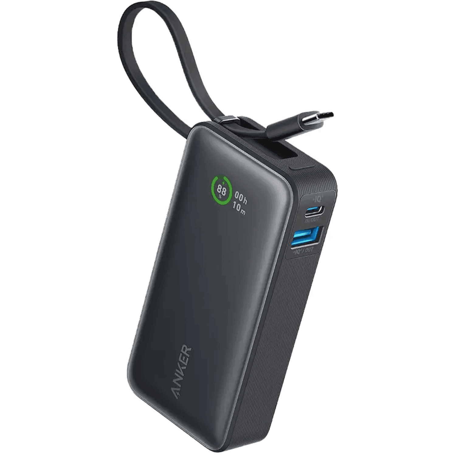 Anker Nano Power Bank (30W, Built-In USB-C Cable) Lightweight With for iPhone 16/15 Series, MacBook, Galaxy, iPad, and More - Black - باور بانك مع كيبل تايب سي Anker Nano Power Bank (30W, Built-In USB-C Cable) Lightweight With for iPhone 16/15 Series, MacBook, Galaxy, iPad, and More - Black - باور بانك مع كيبل تايب سي