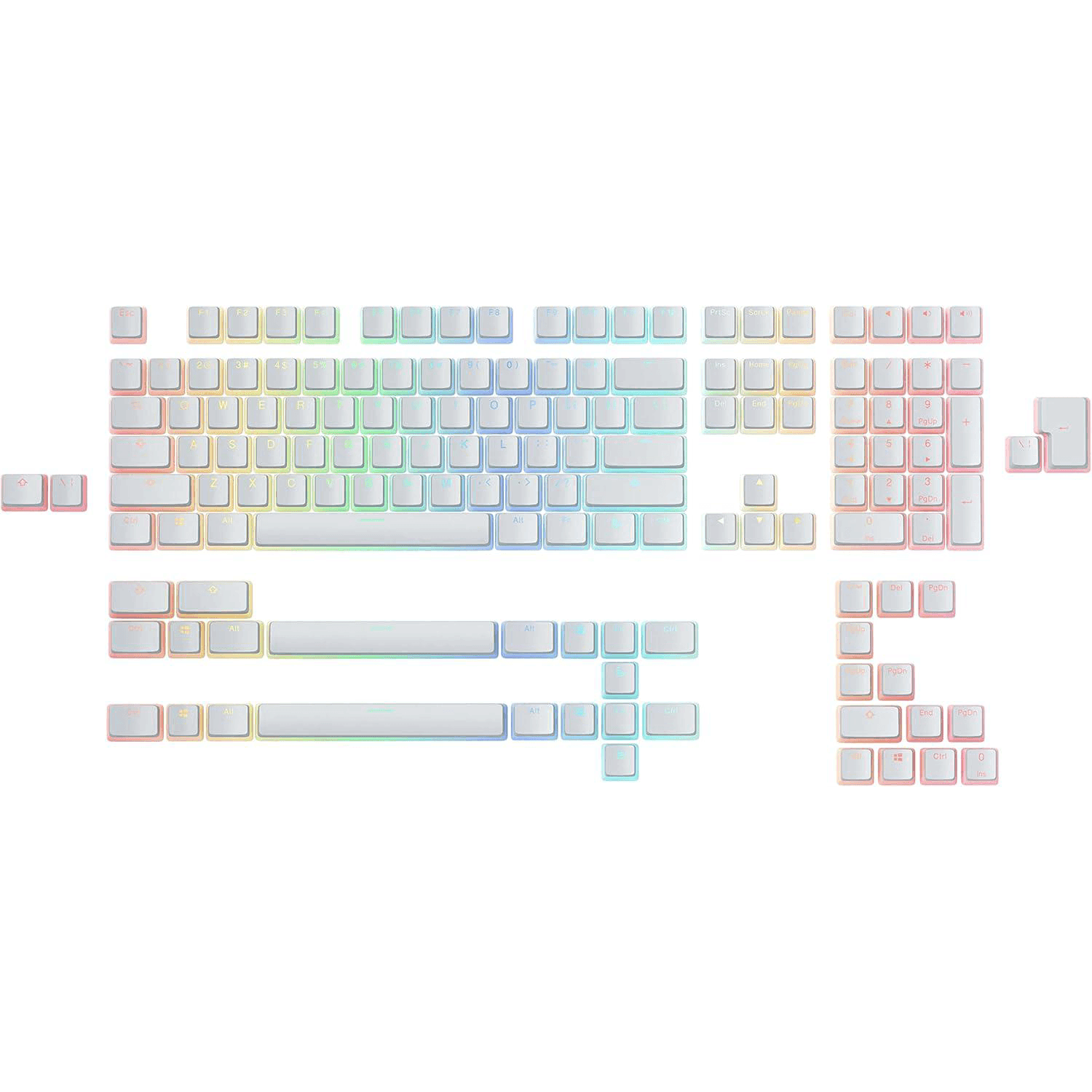 Glorious Aura Keycaps for Mechanical Keyboards - ANSI (US) Compatible WHITE Full Size - ازرار كيبورد Glorious Aura Keycaps for Mechanical Keyboards - ANSI (US) Compatible WHITE Full Size - ازرار كيبورد