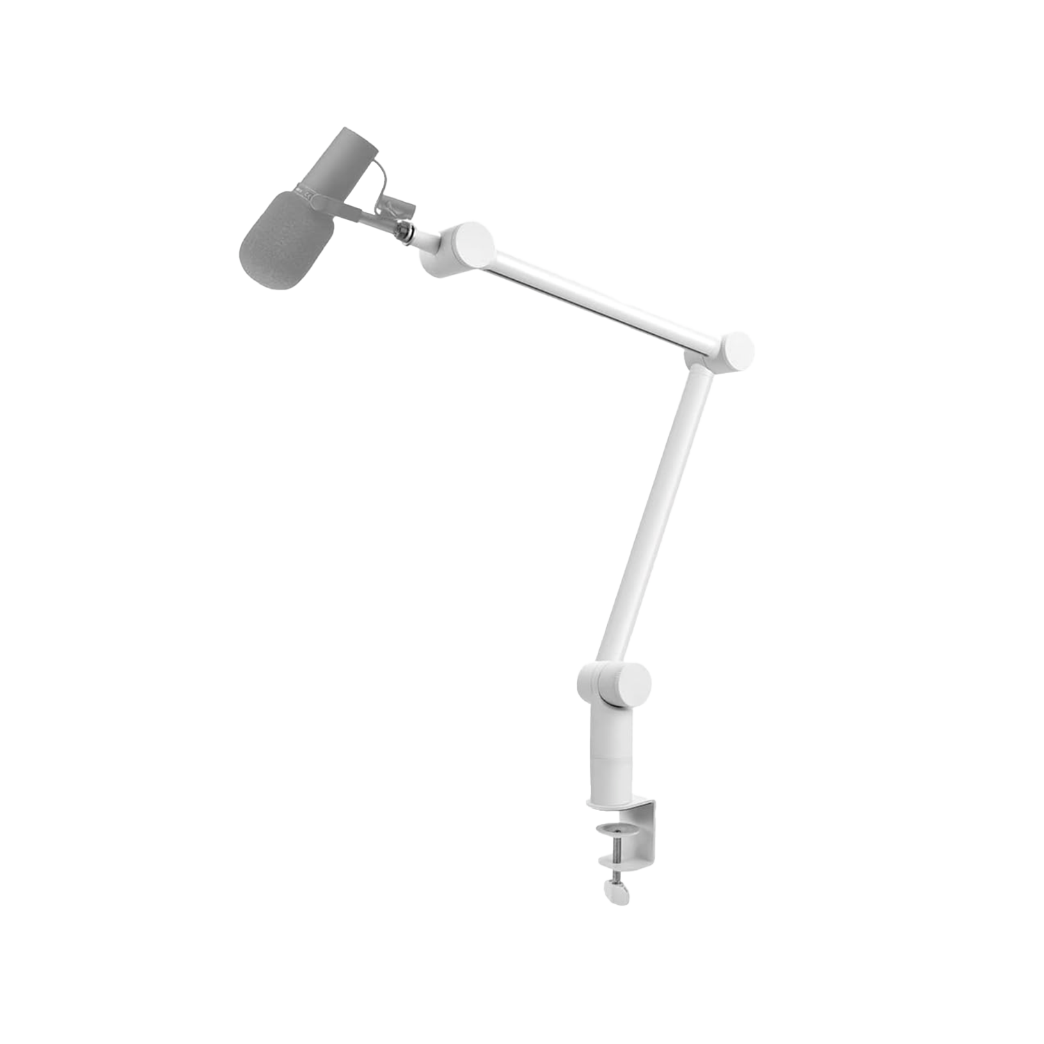 BOMGE Boom Arm Mic Stand - Adjustable Heavy Duty Suspension Boom Scissor Arm Stand with Cable Management Channels, Desk Clamp for Podcasts, Streaming, Gaming, Home Office, Recording -White - ستاند للمايك أبيض