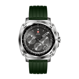 Swiss Military Dom 4 AMOLED Smart Watch Green Silicone Strap - ساعة ذكية