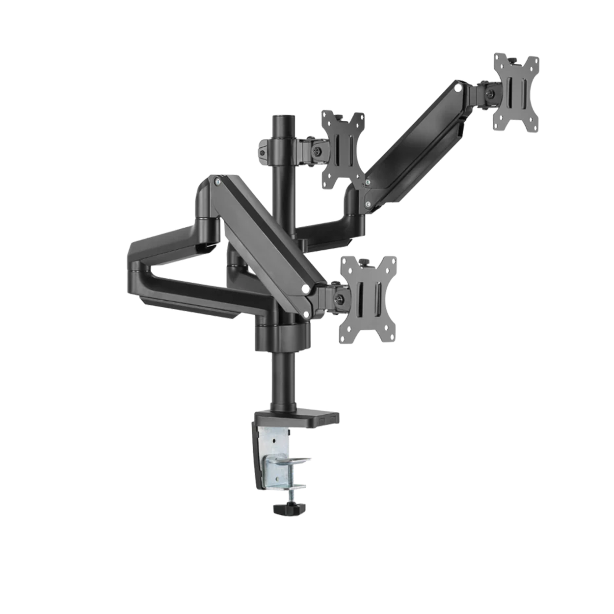 Twistedminds Premium Triple Monitors Aluminum Pole Mounted Gas Spring Monitor Arm Black TM-26-C018P - حامل للشاشات Twistedminds Premium Triple Monitors Aluminum Pole Mounted Gas Spring Monitor Arm Black TM-26-C018P - حامل للشاشات
