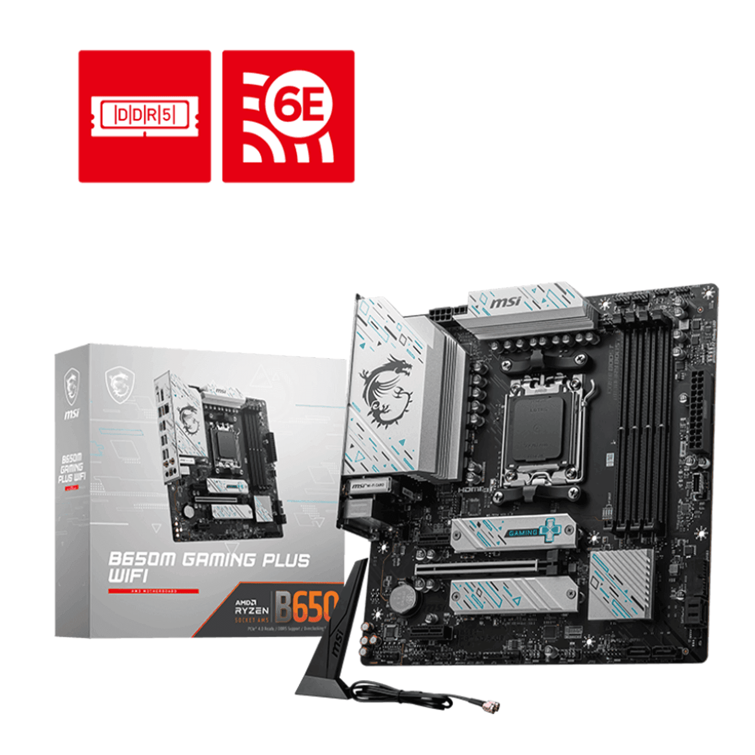 اللوحة الأم MSI B650M AM5 Micro ATX Gaming Plus WiFi - اللوحة الأم 