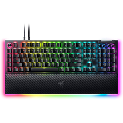 لوحة مفاتيح الألعاب الميكانيكية السلكية Razer BlackWidow V4 Pro: مفاتيح صفراء خطية وصامتة - كيبورد اسطوري 