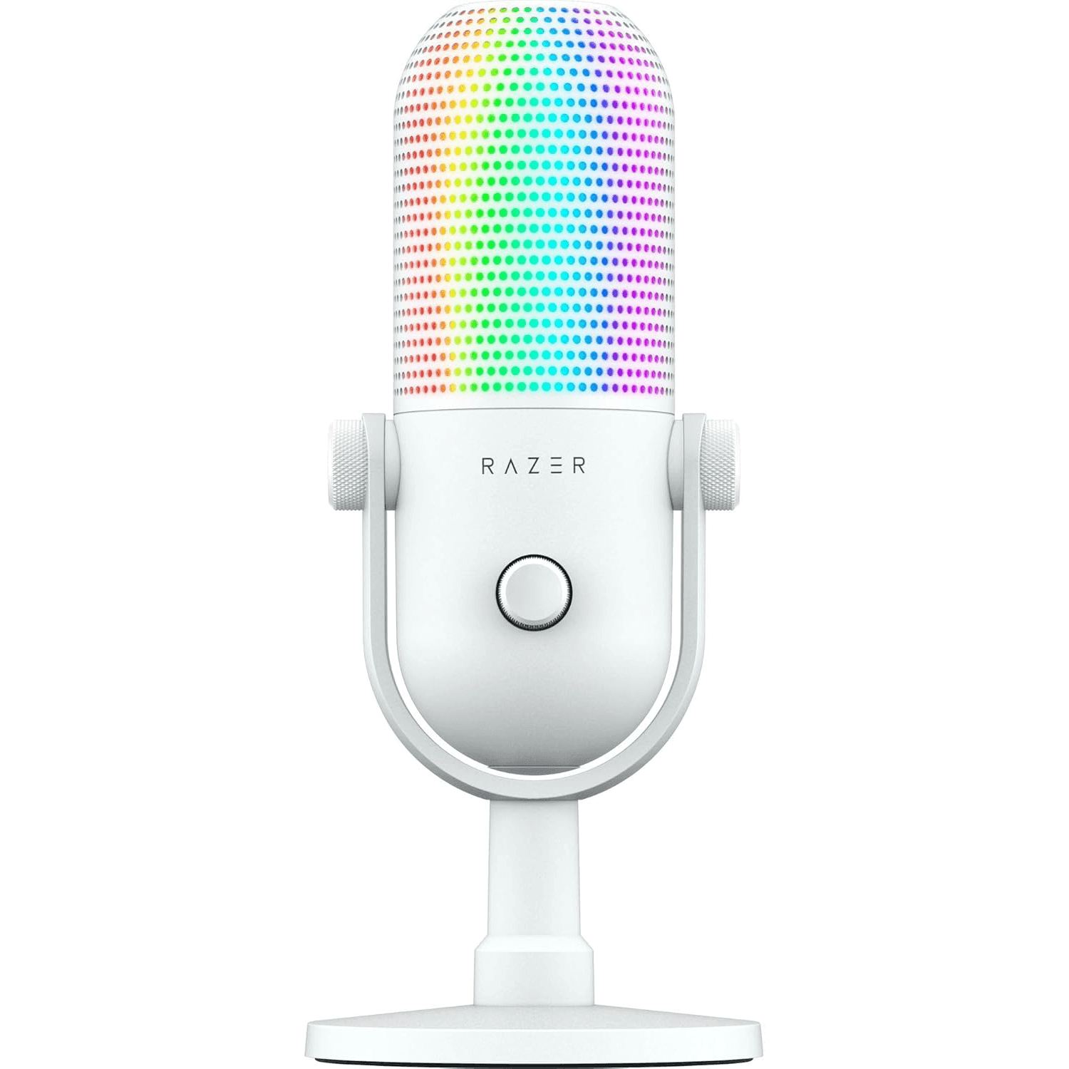 Razer Seiren V3 Chroma RGB USB Microphone: Stream & Game Reactive Lighting - Tap-to-Mute Sensor - white - مايك احترافي Razer Seiren V3 Chroma RGB USB Microphone: Stream & Game Reactive Lighting - Tap-to-Mute Sensor - white - مايك احترافي