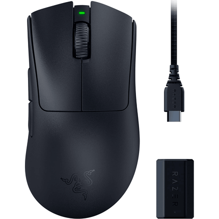 ماوس الألعاب اللاسلكي Razer DeathAdder V3 Pro + دونجل Hyperpolling اللاسلكي - ماوس 