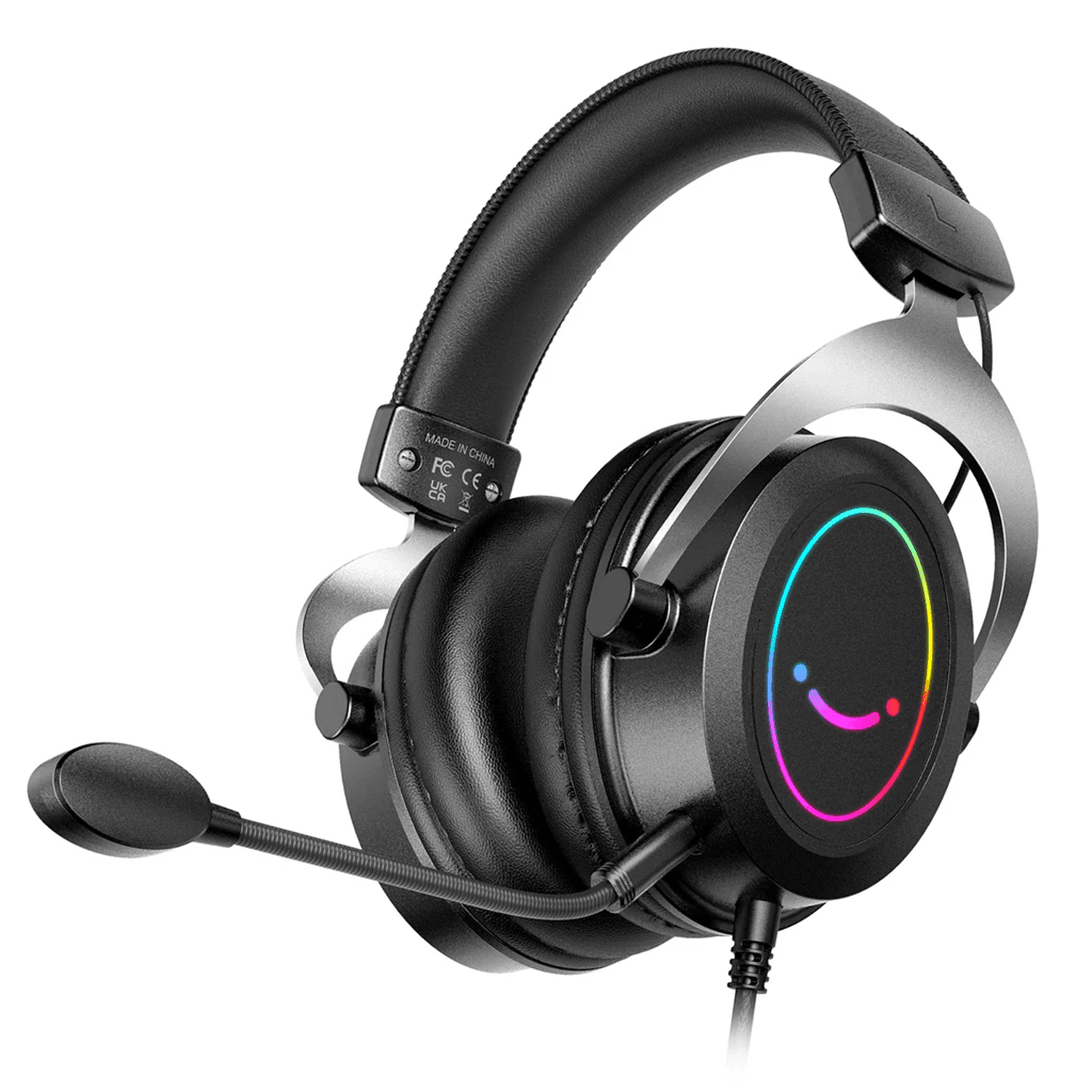 FIFINE AmpliGame H3 RGB Headset with 3.5mm TRRS Jack for PS4/5, Xbox, Switch, In-line Volume & Mute Control - سماعات