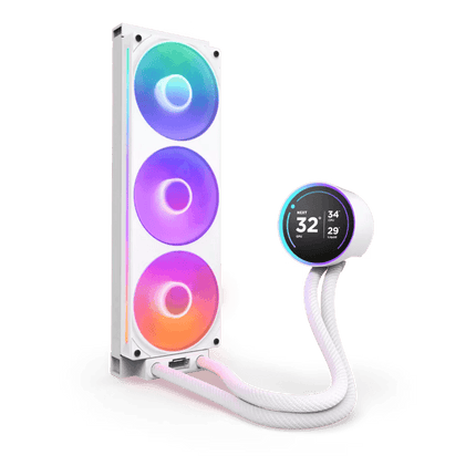 NZXT Kraken Elite 360mm White RGB 2024 Cooler with Controller - مبرد مائي ممتاز أر جي بي أبيض