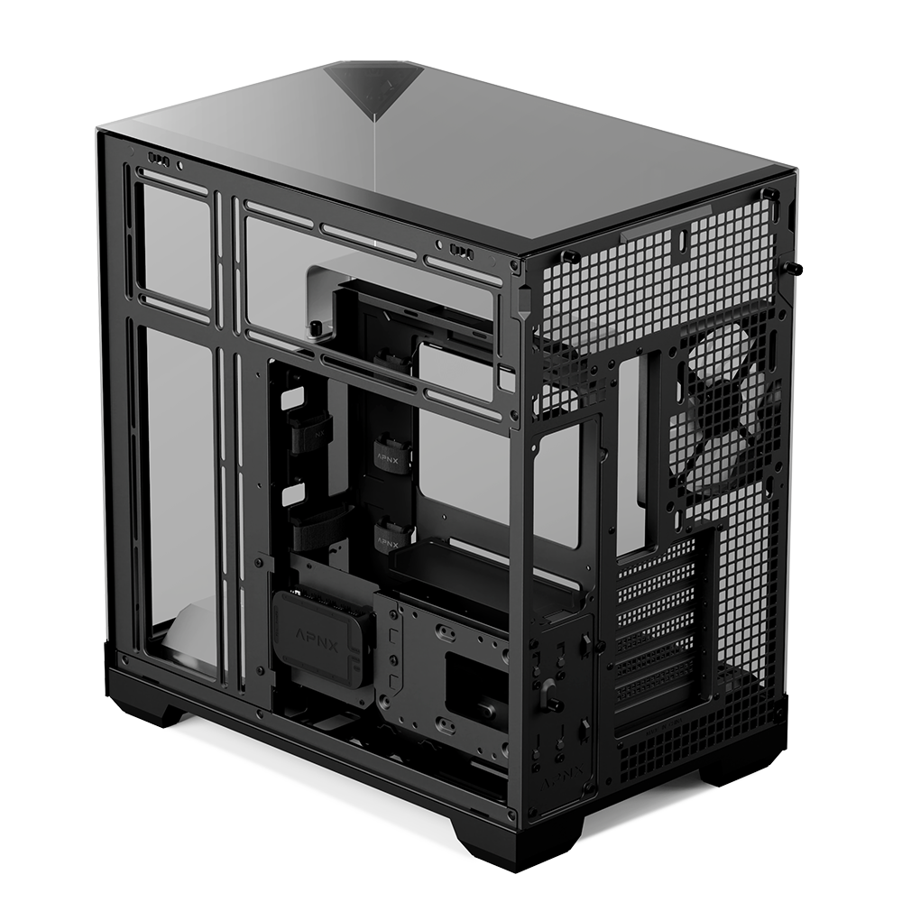APNX V2 Black premium PC case for high-performance systems - كيس