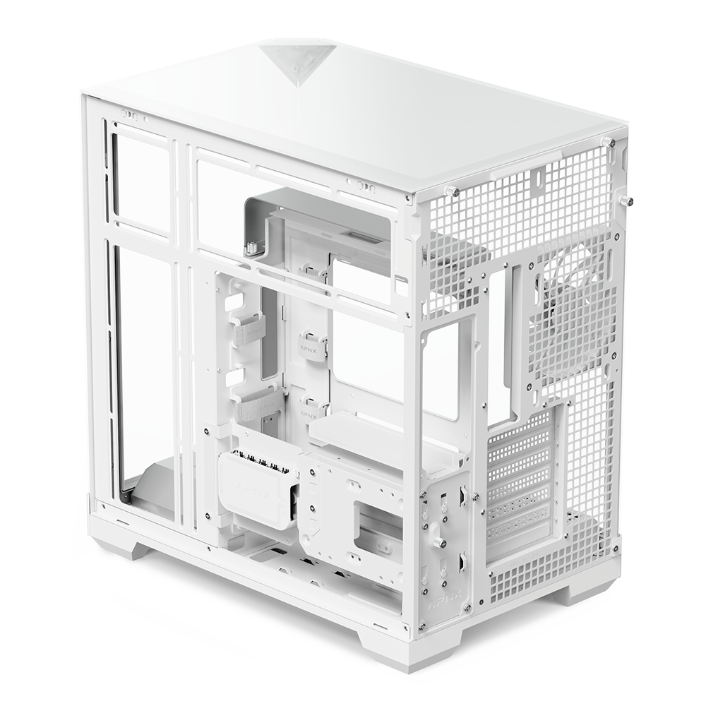 APNX V2 White premium PC case for high-performance systems - كيس أبيض