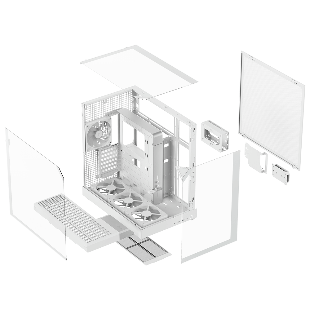 APNX V2 White premium PC case for high-performance systems - كيس أبيض