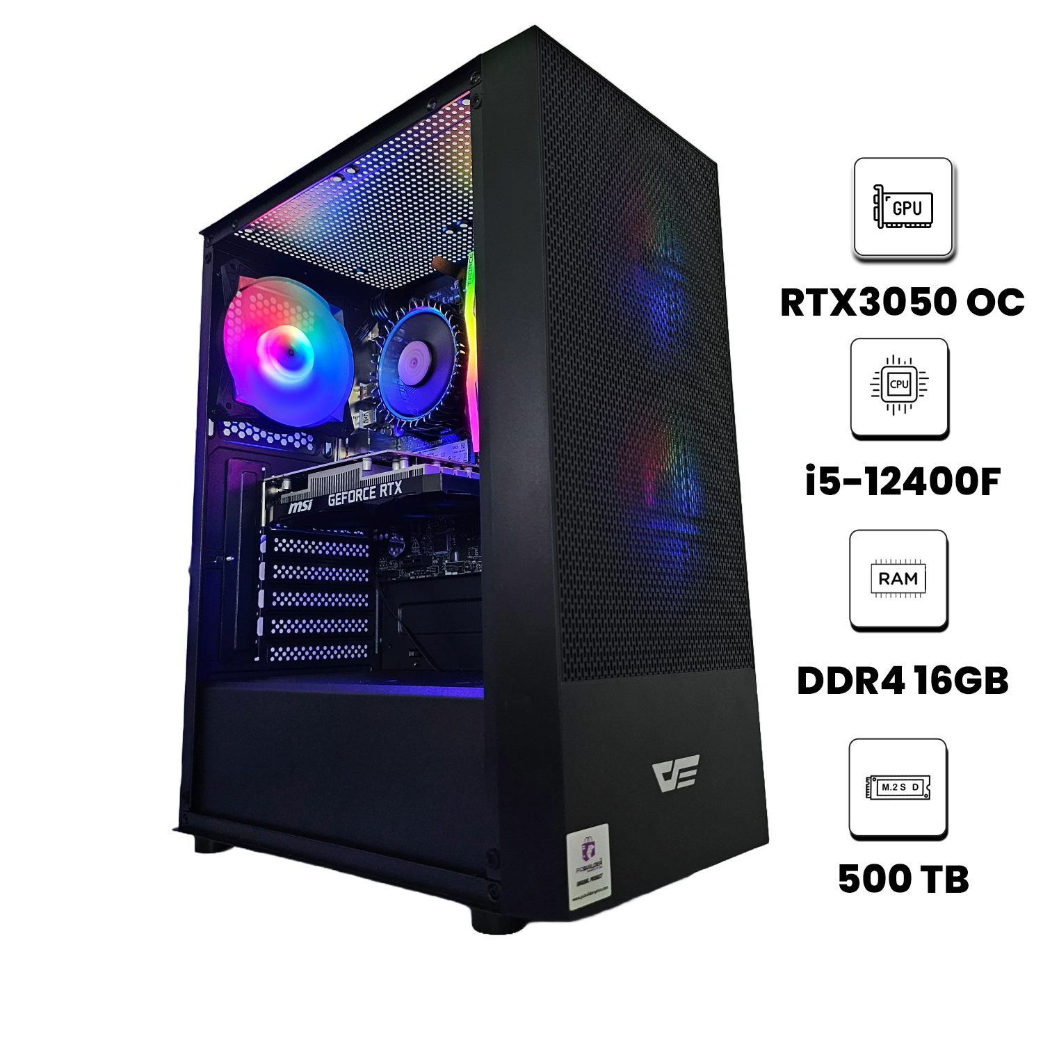 MID GAMING PC 175 MSI RTX 3050 Intel Core i5-12400F - بي سي ألعاب متوسط