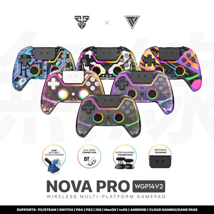 Fantech NOVA PRO WGP14 V2 Controller Wireless Multi-platform Gamepad (Atomic-Black) - وحدة تحكم