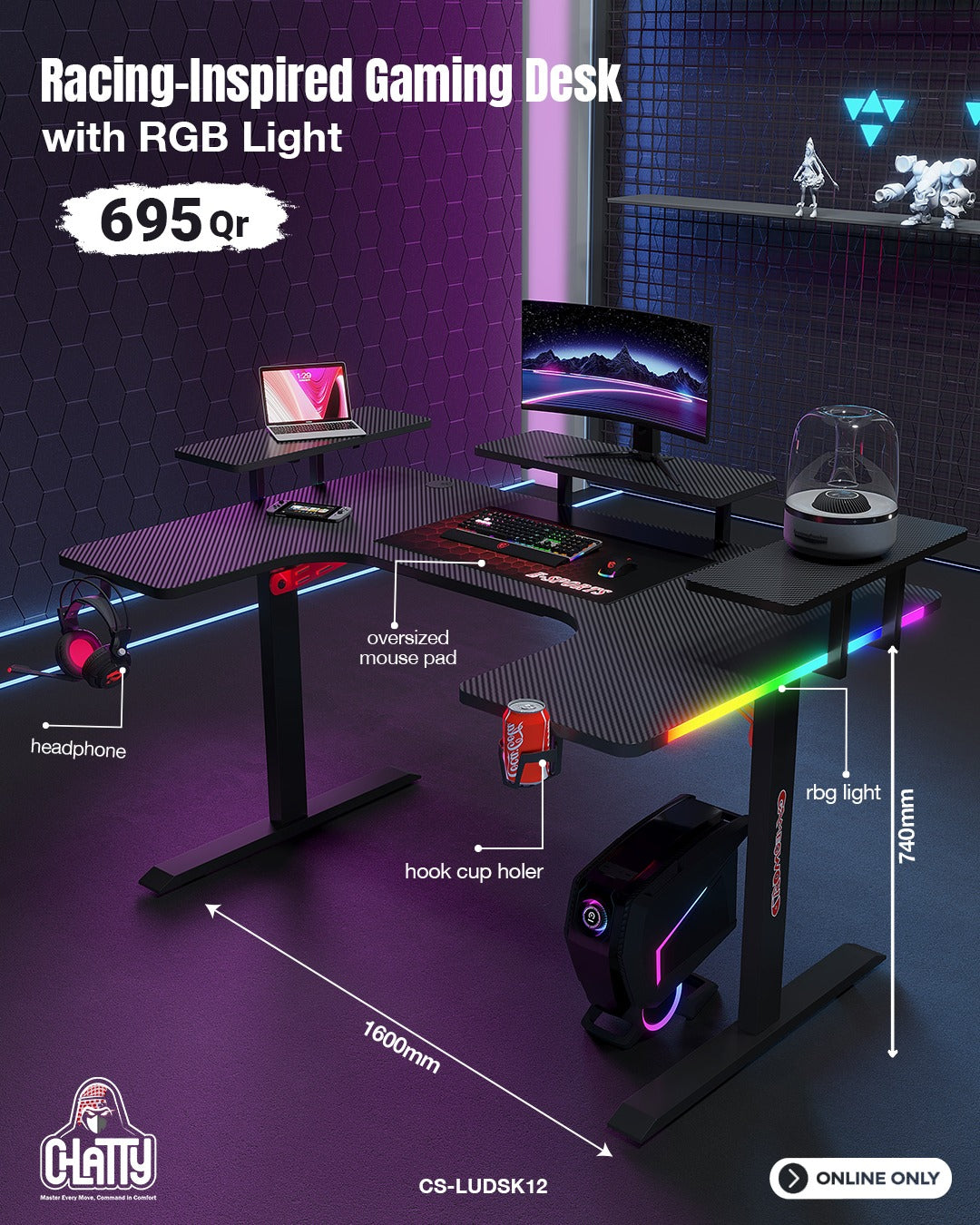 Multiple Computer Gaming Table Gaming Tables Qatar | PC Builder Qatar Ergonomic Setups – PC BUILDER ...