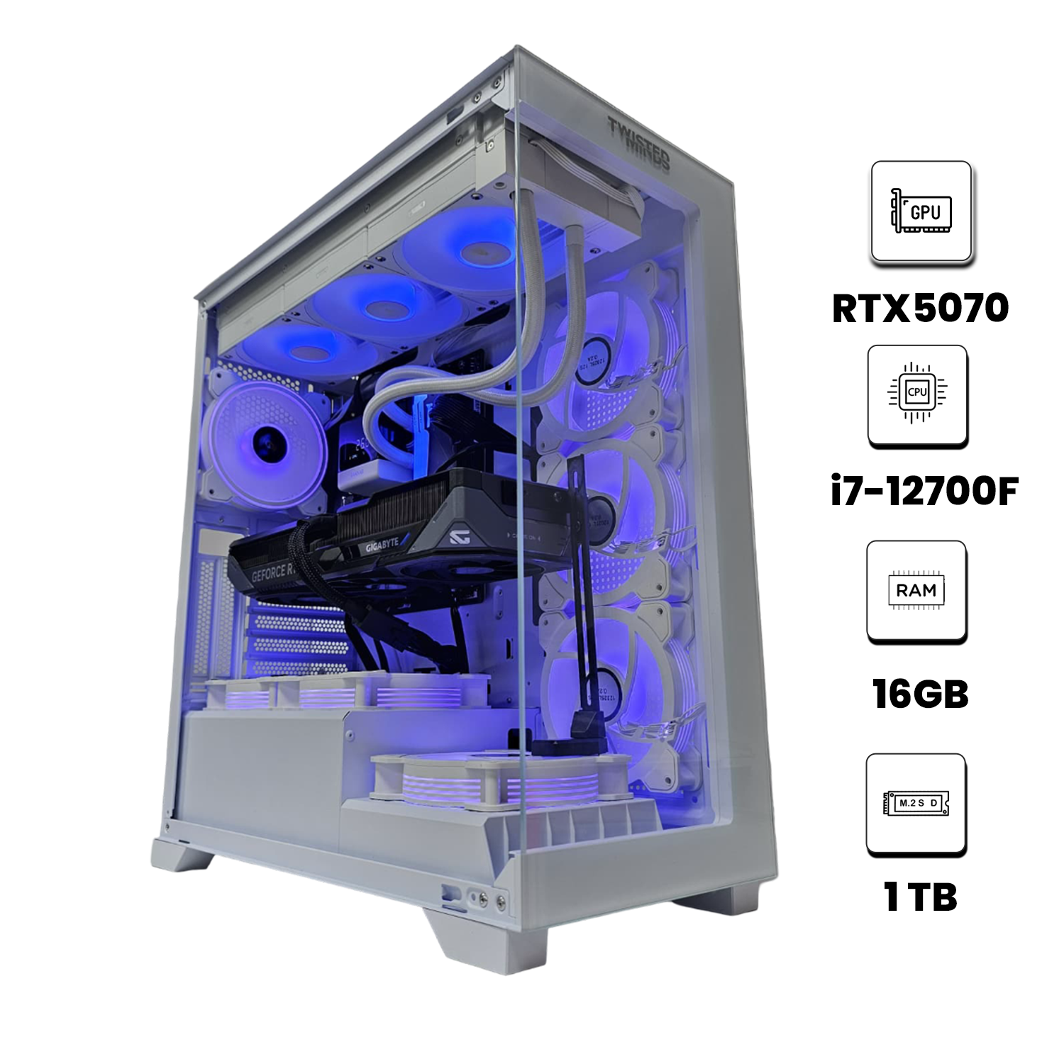 PRO GAMING PC 188 RTX™ 5070 Gaming OC 12GB i7-12700F - بي سي ألعاب ممتاز