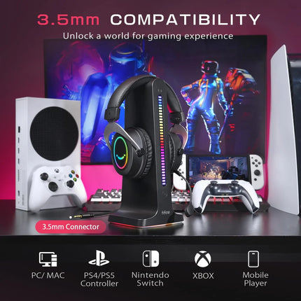 سماعة FIFINE AmpliGame H3 RGB مع مقبس TRRS مقاس 3.5 مم لـ PS4/5 و Xbox و Switch و التحكم في مستوى الصوت وكتم الصوت - سماعات 