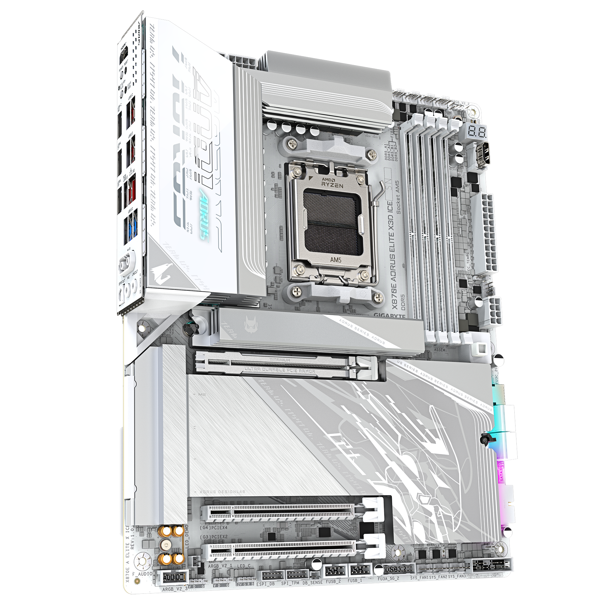 Gigabyte X870E Aorus Elite X3D ICE WiFi7 DDR5 AM5 AMD ATX Gaming Motherboard - اللوحة الأم