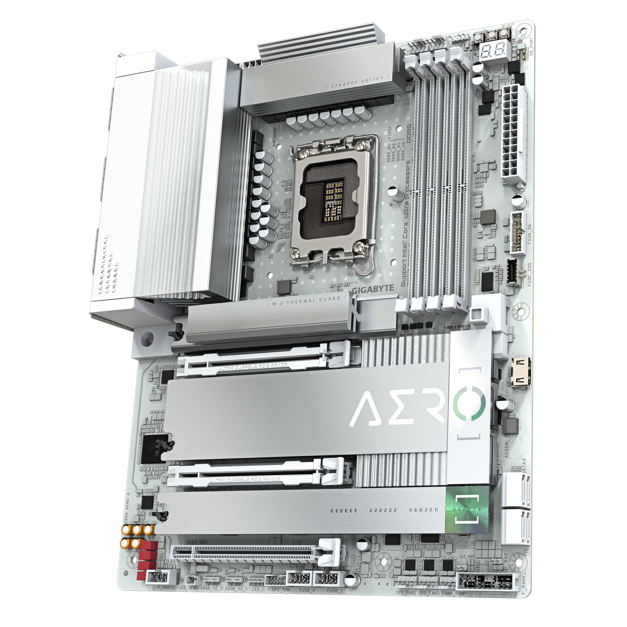 GIGABYTE Z890 AERO G Motherboard, LGA 1851, ATX, DDR5, WIFI7, White - اللوحة الأم