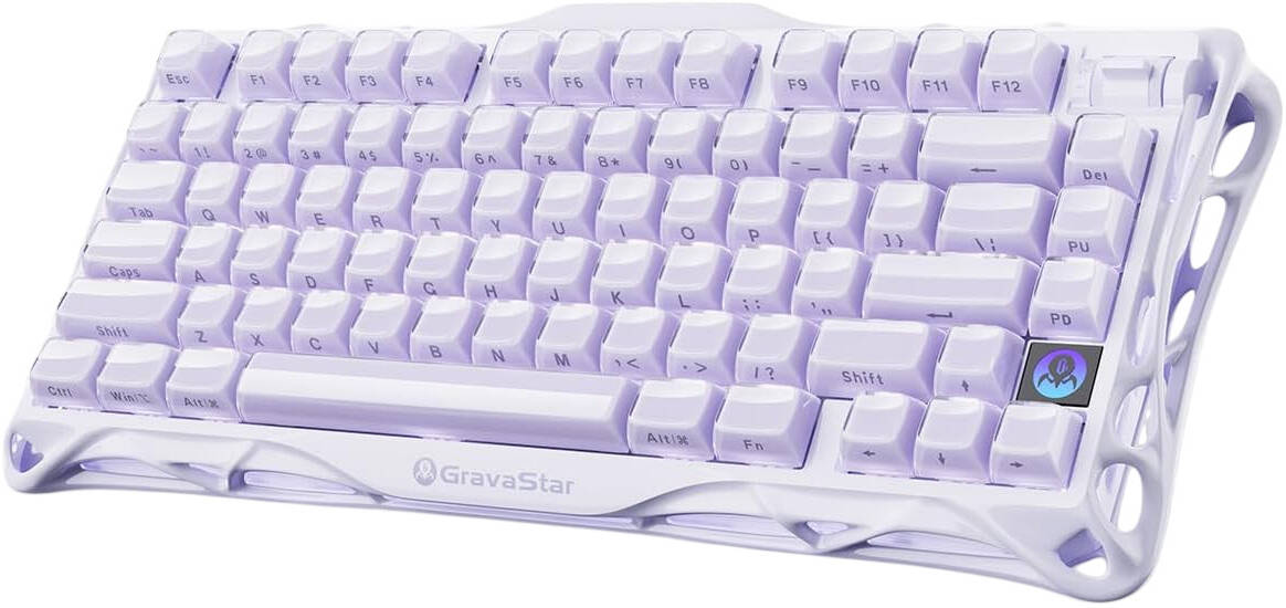 GRAVASTAR MERCURY K1 75% Wireless Mechanical Gaming Keyboard – Lavender Purple - كيبورد احترافي