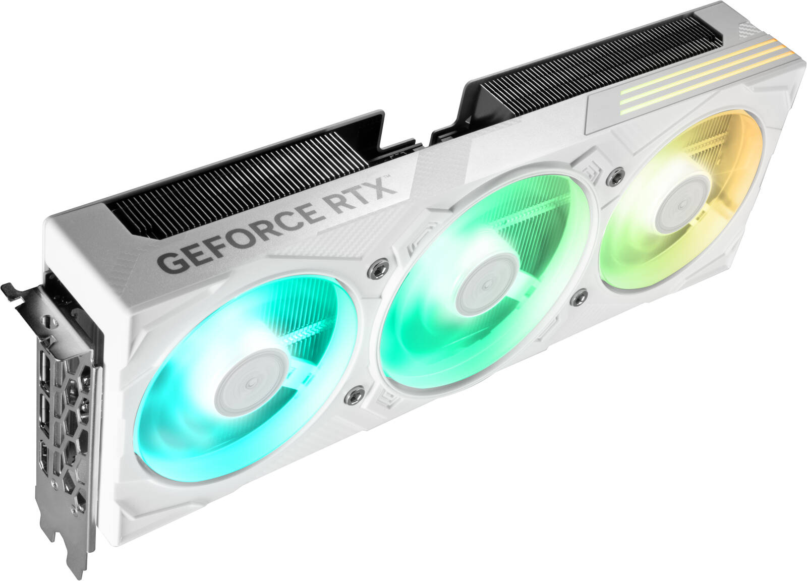 GALAX GeForce RTX 5070 Ti EX Gamer 1-Click OC Graphics Card, 16GB GDDR7 256-bit Memory, 2497MHz Boost Clock, 28 Gbps Memory Speed, 8960 CUDA Cores, PCI-Express 5.0, White - كرت شاشه أبيض