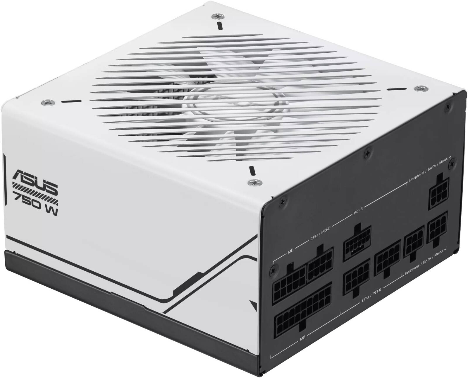 ASUS Prime AP-750G Fully Modular ATX Power Supply, 750W Power, 80 Plus Gold Efficiency, Active PFC, ATX 3.0 Compatible, Dual-Ball Fan Bearings, Black / White - مزود طاقه