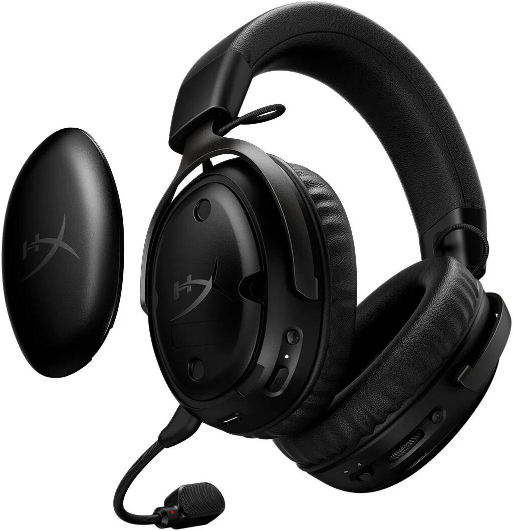HyperX Cloud III S 2.4GHz, Bluetooth, Battery Life up to 120 Hours 2.4GHz / 200 Hours Bluetooth, Detachable Mic – Black - سماعة سوداء لاسلكية