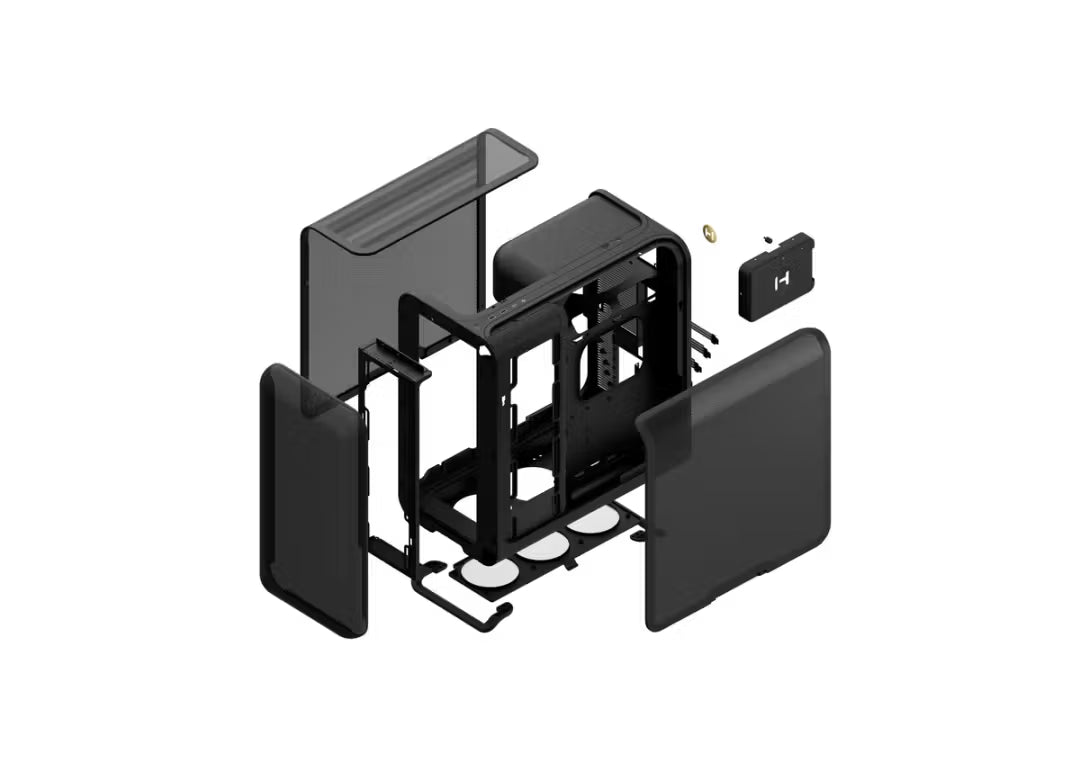 HYTE X50 Air ATX Mid-Tower High-Airflow PC Gaming Case Pitch Black, Full-Coverage Micro-Mesh Design - كيس