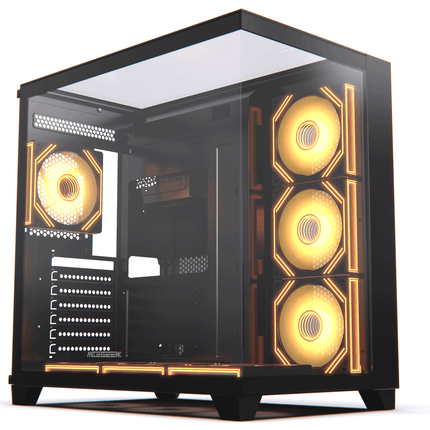 Acegeek Horizon Three sided Tempered Glass ATX Mid Tower Gaming Case - Black - كيس - PC BUILDER QATAR - Best PC Gaming Store in Qatar 