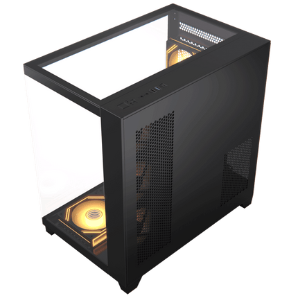 Acegeek Horizon Three sided Tempered Glass ATX Mid Tower Gaming Case - Black - كيس - PC BUILDER QATAR - Best PC Gaming Store in Qatar 