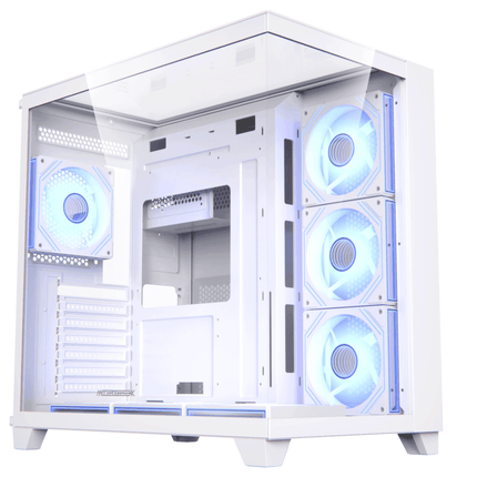 Acegeek Horizon Three sided Tempered Glass ATX Mid Tower Gaming Case - White - كيس - PC BUILDER QATAR - Best PC Gaming Store in Qatar 