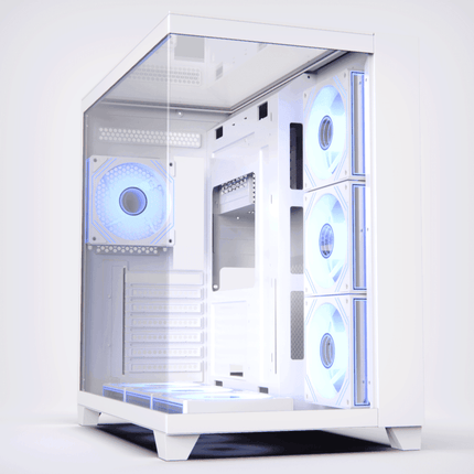 Acegeek Horizon Three sided Tempered Glass ATX Mid Tower Gaming Case - White - كيس - PC BUILDER QATAR - Best PC Gaming Store in Qatar 