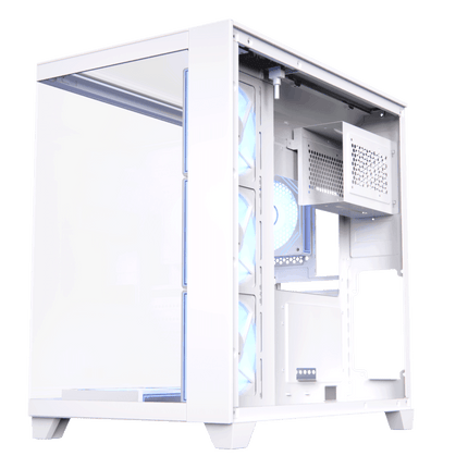 Acegeek Horizon Three sided Tempered Glass ATX Mid Tower Gaming Case - White - كيس - PC BUILDER QATAR - Best PC Gaming Store in Qatar 