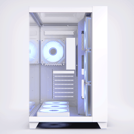 Acegeek Horizon Three sided Tempered Glass ATX Mid Tower Gaming Case - White - كيس - PC BUILDER QATAR - Best PC Gaming Store in Qatar 