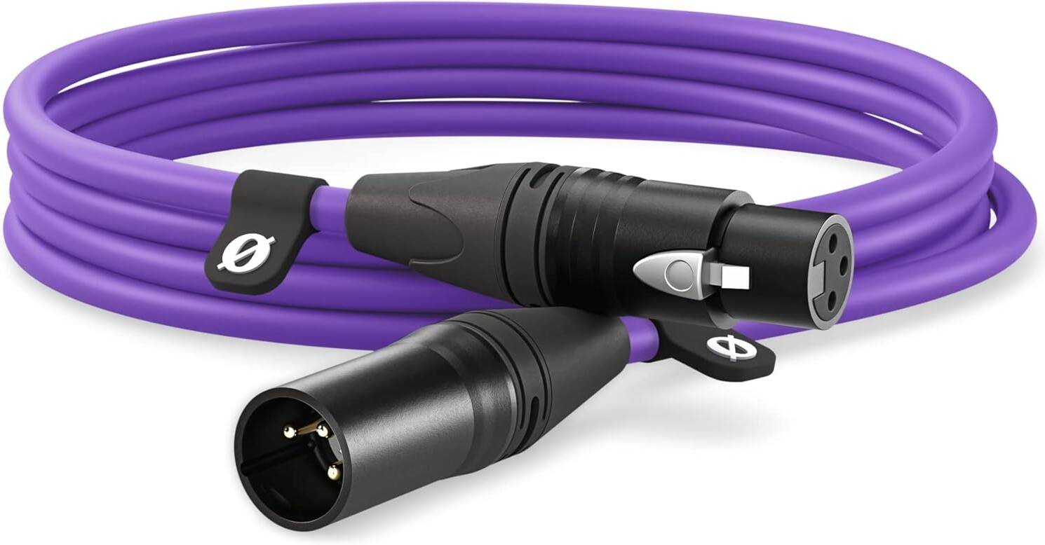 RODE XLR-3 XLR Cable Premium Quality (3m, Purple) - موصل صوت RODE XLR-3 XLR Cable Premium Quality (3m, Purple) - موصل صوت