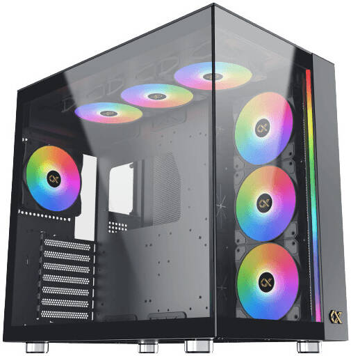 Xigmatek Aqua Ultra Air E-ATX Computer Case With RGB Fans , Black - كيس Xigmatek Aqua Ultra Air E-ATX Computer Case With RGB Fans , Black - كيس