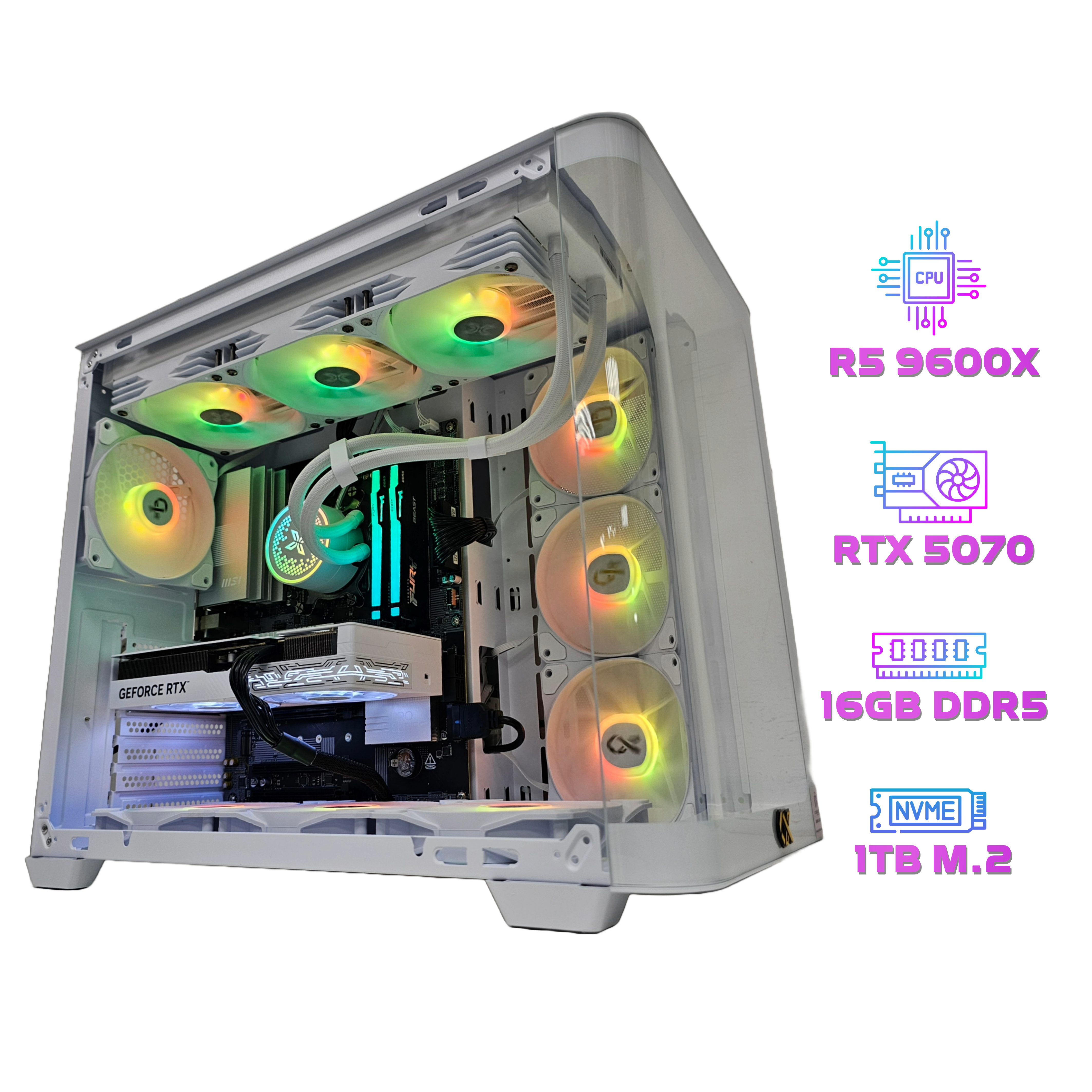 PRO GAMING PC 201 - GALAX RTX 5070 1-Click OC 12GB - AMD Ryzen 5 9600X - RAM 16GB DDR5 -  بي سي ألعاب ممتاز