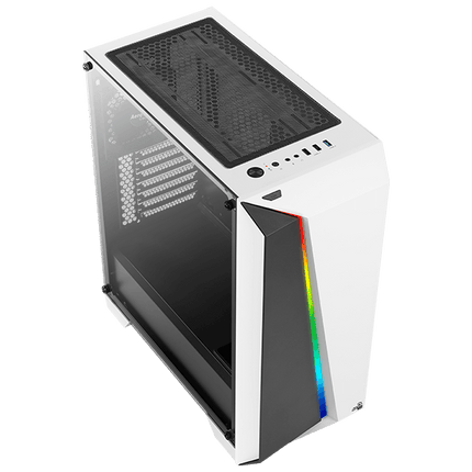 Aerocool Cylon Pro Tempered Glass RGB Mid Tower - White/Black - صندوق - PC BUILDER QATAR - Best PC Gaming Store in Qatar 