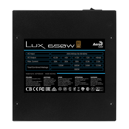 Aerocool - LUX 650W 80Plus Bronze Certified - مزود طاقة - PC BUILDER QATAR - Best PC Gaming Store in Qatar 